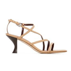 Staud Gita Nappa Heeled Sandals in Beige